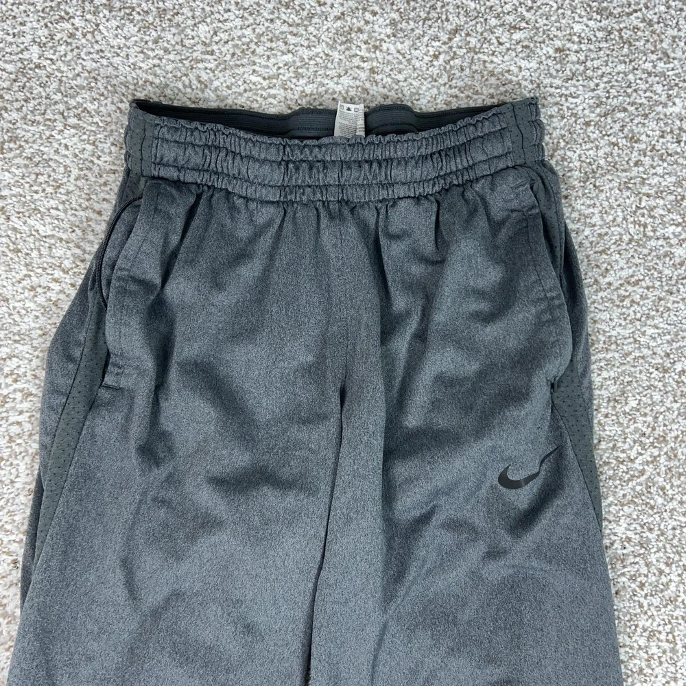 Nike Pants Boys Large Gray Dri-FIT Joggers Cuffed Zip Pocket Athletic‎ Running